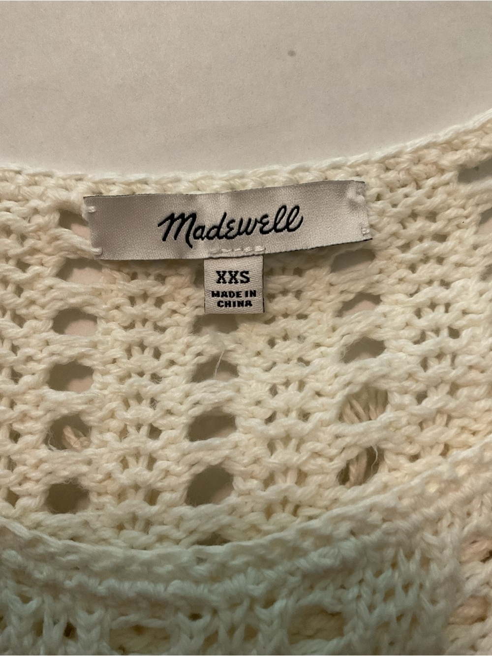 Madewell White Crochet Knit Tank Top Round Neck - Picture 5 of 7